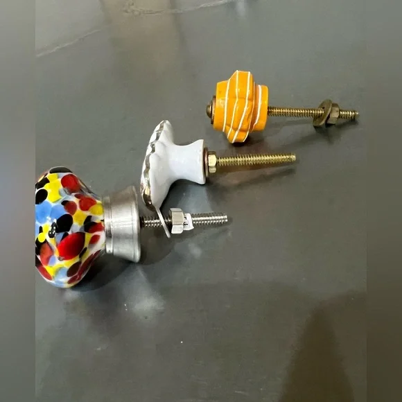 Colorful Ceramic and glass Knobs Set - Picture 2 of 6